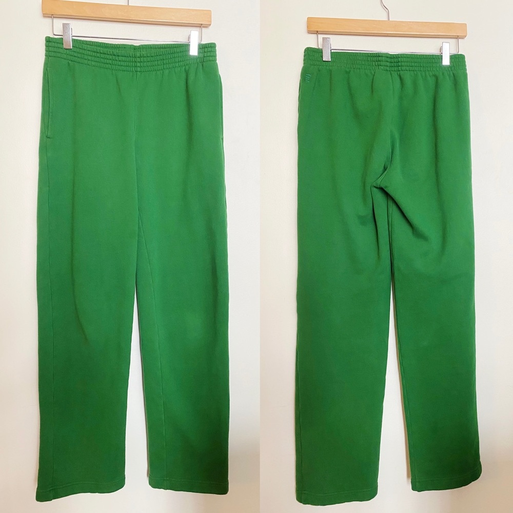 Aritzia Tna Cozy Fleece Boyfriend Straight Leg Sweatpants Dark Emerald Green S